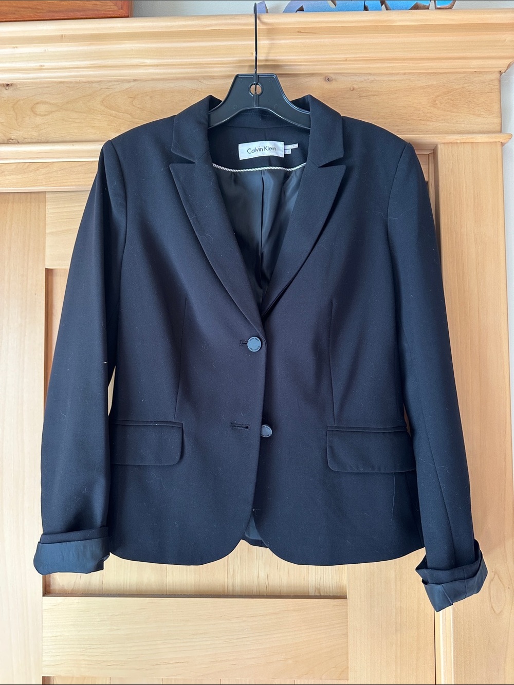 Calvin Klein Black Women's Tailored Single-Breasted Blazer